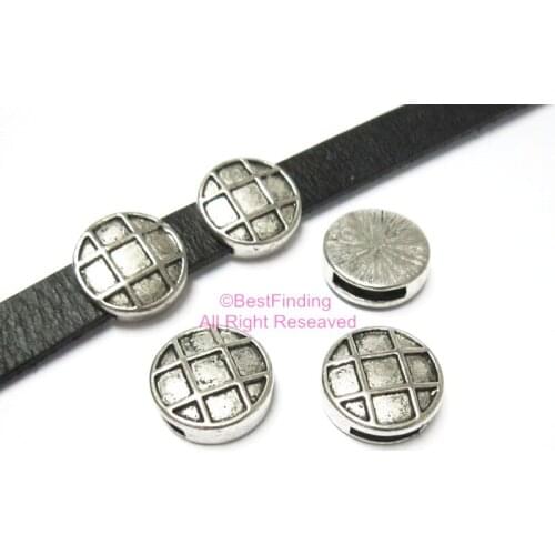 10x2mm flat leather findings Cross grid 10mm flat leather cord -FF46
