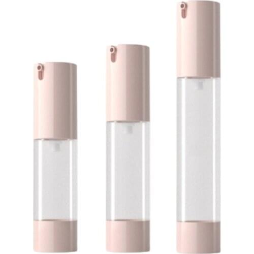 15ML 20ML 30ML Lovely Pink Clear Cosmetics Serum Lotion Emulsion Packaging Empty Vacuum AS Plastic Airless Pump Bottles 20pcs