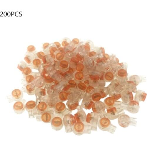 200pcs Wire Line UY2 K1 Terminal Block Connectors Scotchlok 0.4-0.7mm Butt For Telephone Network Cable No Grease