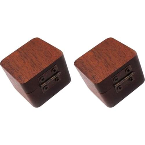 2XWalnut Wooden Guitar Pick Plectrum Storage Box Picks Hold Case Care Tool Guitar Accessories