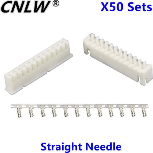 50 Sets/Kit XH2.54-12P 12 Pin Straight Needle Spacing 2.54mm Connectors Male and Female Plug + Terminals