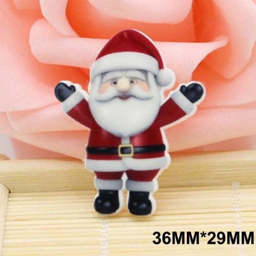 50pcs 36*29MM Merry Christmas Cartoon Santa Claus Flatback Planar Resin Cabochon DIY Crafts for Home Decoration Accessories