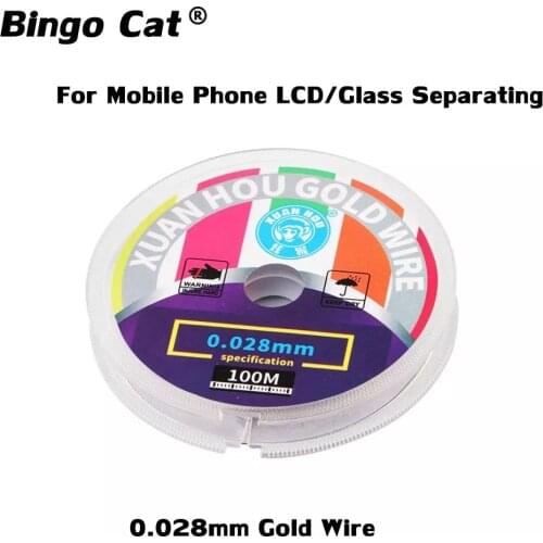 50pc XUANHOU 0.028mm Gold Wire No Hurt Touch Polarizer LCD Screen Display Glass Separate Cutting Wire Mobile Phone Repair