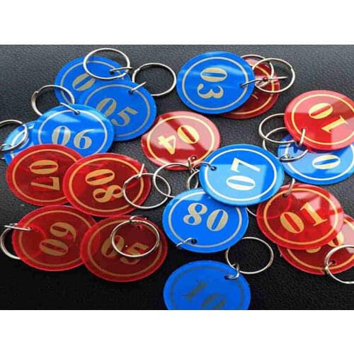 Acrylic Numbered Tags 1-200 With Key Ring Plastic Discs Serial Numbers Label Locker Luggage Checkroom ID Digit Cards
