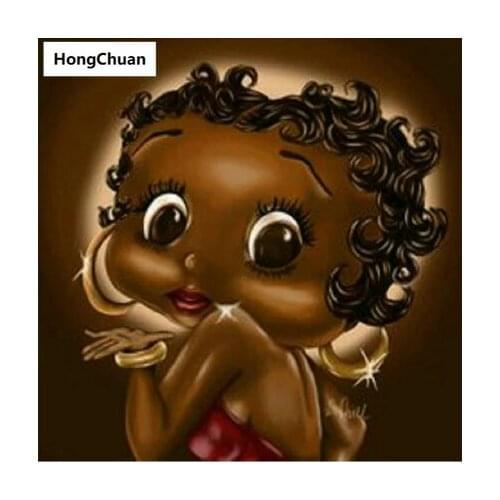 African girl cartoon 5D DIY full square/round diamond painting diamond embroidery diamond cross stitch home decoration gift