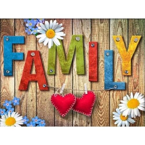 Letters diamond art painting family mosaic embroidery picture puzzle heart rhinestones stickers home decor needlework craft diy