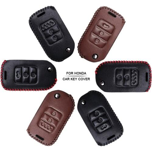 Car Accessories Key Cover Case For Honda Civic Accord City Fit Accessories CRV 3 Hand-woven Smoky Grey Metal Keyring Keychain