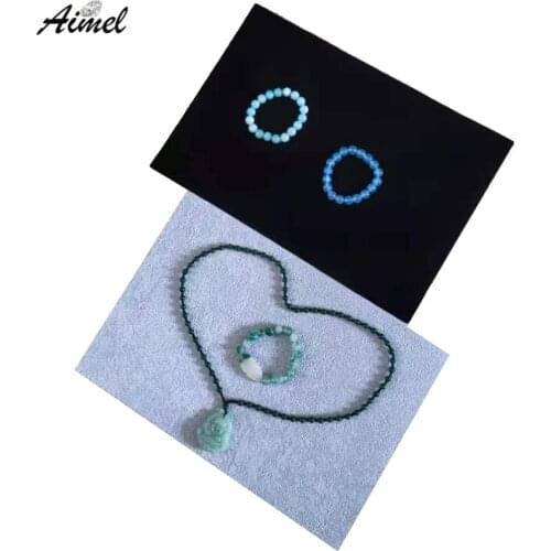 Velvet Jewelry Display Showcase Black Grey Drawer Counter Jewellery Bangle Necklae Chain Organizer Pad Tray Soft Inner Box 5Pcs