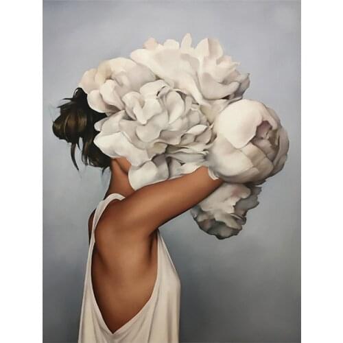 White Rose Girl Iron-on Transfers Patches for Clothing Vinyl Thermo Stickers Applique Diy Thermotransfer Stripes on Clothes Set