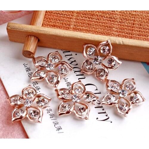 Free Shipping Wholesale 50pcs/lot 20x20mm Rhinestone Flatback Button For Hair Flower Wedding Invitation BXF143
