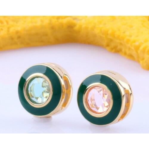 Authentic 925 Sterling Silver Beads New Green Enamel Creative Opal Beads Fit Original Pandora Bracelet For Women Diy Jewelry