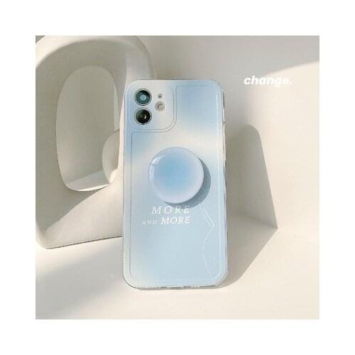 Phone case mobile shell for iphone11 XR XS 7/8/SE 2020 11pro Xs 7p/8plus X/Xs 12 12pro/max 12mini ins gradient fold holder blue