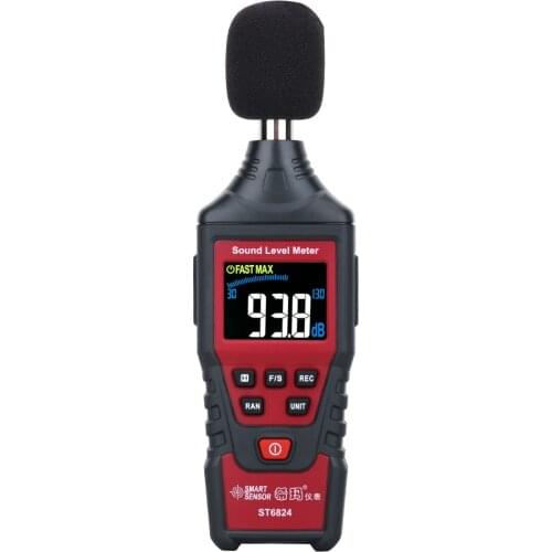 Digital Sound Level Meter Audio Detector Noise Decibel meter Auto Manual Range 30~130 dB Monitor Measuring Instrument Fast Slow