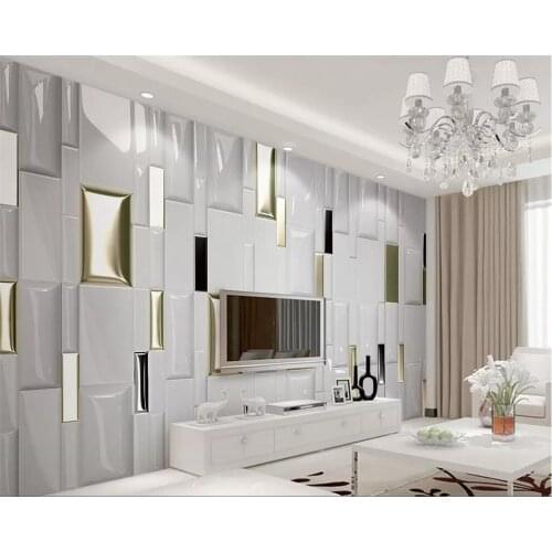 Beibehang Custom photo wallpaper mural 3d modern fashion gold checkered geometric soft bag wall papers home decor
