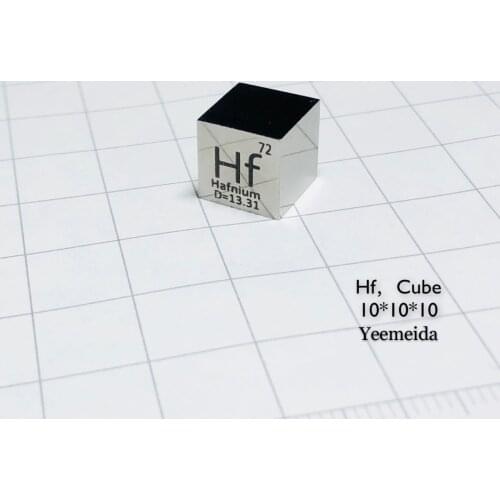 Hot 10 X 10 X 10mm 6-Sided Mirror Polished Double-Sided Engraved Metal Hafnium Cube Periodic Table Of Elements Cube (Hf≥99.9%)
