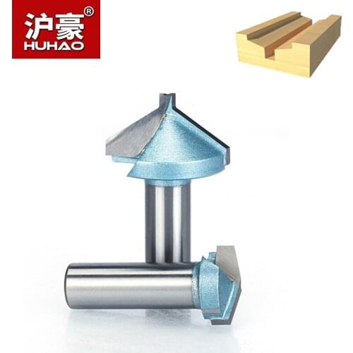HUHAO 1/4" Shank Half Round bit 2 Flute Endmill Router Bits for Wood Without Bearing Woodworking Tool Milling Cutter