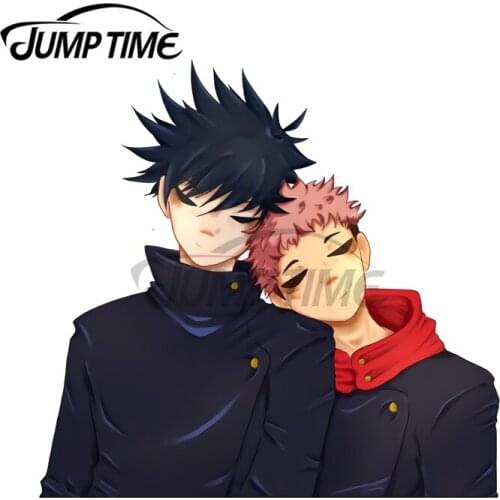 JumpTime 13 x 11.8cm Yuuji and Megumi Sleeping Fine Decal Personality Waterproof Car Stickers for RV Vinyl Waterproof Car Wrap