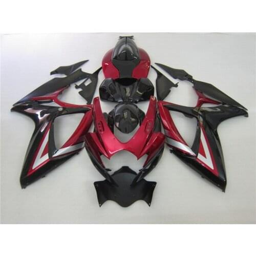Injection molded free customize fairing kit for Suzuki GSXR600 06 07 red black fairings GSXR750 2006 2007 OT24