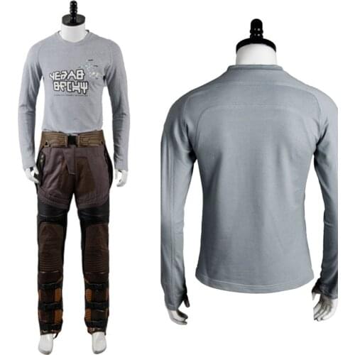Peter Jason Quill Cosplay Costume Cotton T-shirts Man Long Sleeve Tee