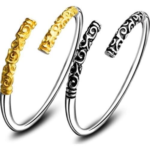 Pretty Women Jewelry Stainless High Quality Silver Gold Open Mouth Bangle Shiny Bling Bracelet Birthday Gift Hotsale