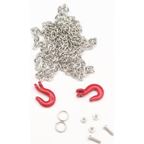 RC Car Metal Tow Chain Trailer Hook Decoration For 1/10 RC Rock Crawler Axial SCX10 90046 RC4WD D90 TF2 Traxxas TRX4 Tamiya
