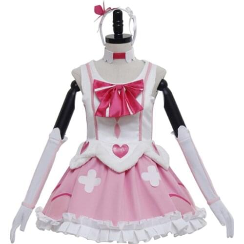 Lovely Sweet School Lolita Dress Girls Women Kawaii Sleeveless Lace Bowknot Pink Maid Dress