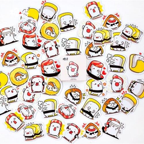 XINAHER 45pcs/lot cute Japanese sushi paper sticker decoration stickers DIY for craft diary scrapbooking planner label sticker