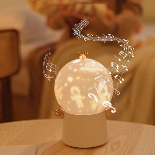 Guardian Angel 360-Degree Rotating Star Moon Projection Lamp for Baby Kids Adult Bedroom Living Room Night Light