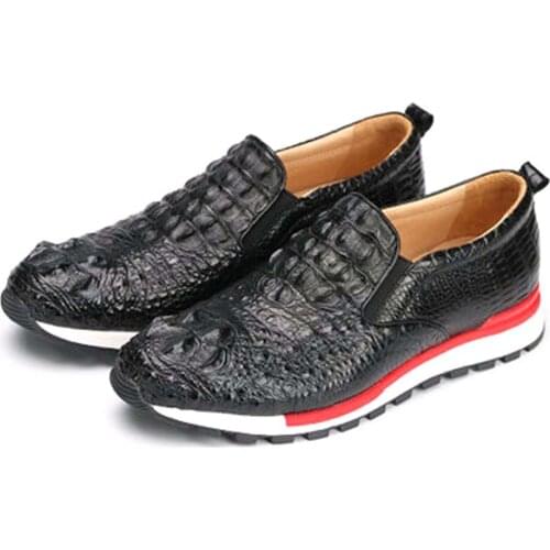 Dae 2021 spring new crocodile leather men shoes male casual shoes non-slip flat shoes mens travel shoes