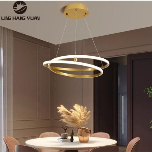 Gold body Pendant Light Led Hanging Lamp 110v 220v Modern Chandelier Pendant Lamp for Dining room Kitchen Living room Luminaires