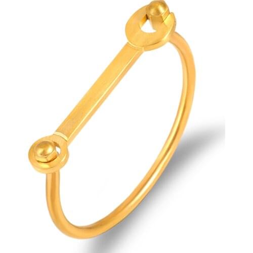 Simple Wrench Design Bangles & Bracelet Stainless Steel Charm Cuff Bracelet Women Jewelry Fashion Pulseras Bijoux Couple Gift