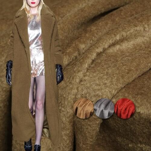 Red Raspberry Alpaca Suri Wool Fabrics Garment Materials Winter Women Overcoat Jaacket Sewing DIY clothes Tailor Freeshipping