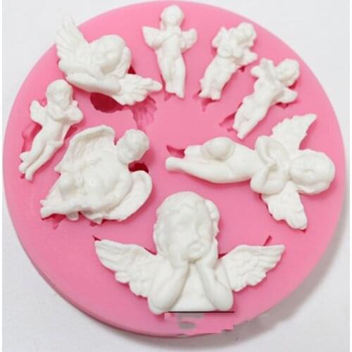 Angel Baby Pink Silicone Mold Chocolate Candy Soap Molds Fondant Cake Decorating Tools Kitchen DIY Cake Pastry Baking Moulds
