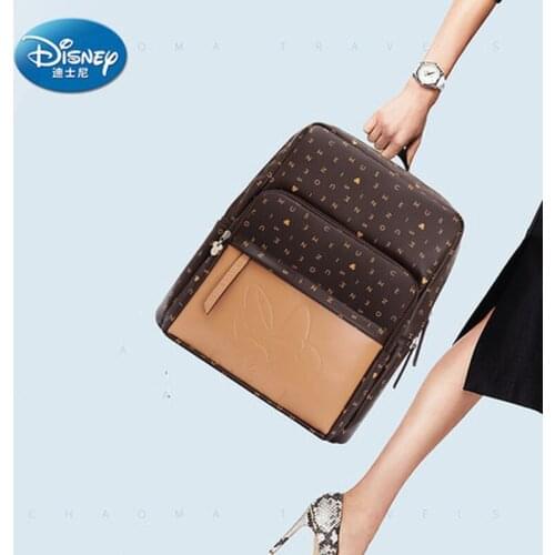 Disney Mickey Minnie Diaper Bag Fashion BackpackPU Mummy Bag Large Capacity Multifunctional Baby Bottle Insulation Backpack