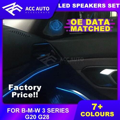 LED Tweeter Cover for bm-w g30 g28 3 series diamond dome tweeters synchronized with ambient light car speaker LED tweeter light