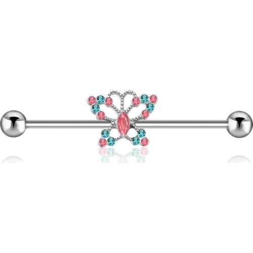 TIANCIFBYJS 50pcs Industrial Barbell Earring 14G Surgical Stainless Steel Scaffold Piercing Helix Tragus Cartilage Body Jewelry