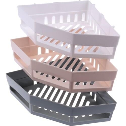 Triangular Shower Caddy Shelf Bathroom Corner Bath Rack Storage Holder Organizer
