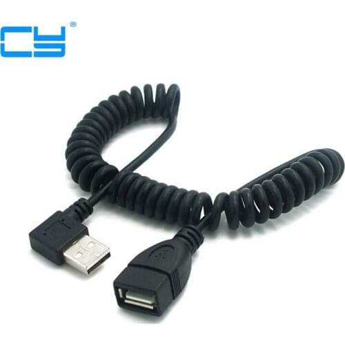 100cm 90 Degree Right Angled USB 2.0 A Male Connector to Female Extension Stretch Cable