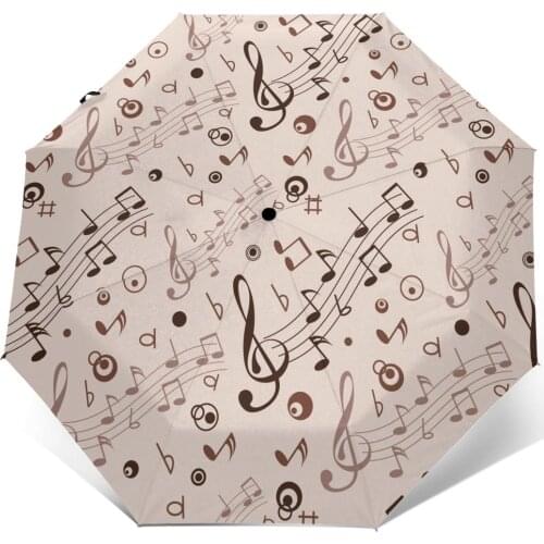 Musical Notes Windproof Automatic Folding Inverted Umbrella Portable Paraguas for Man Woman
