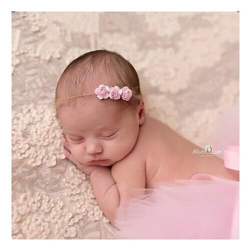 Yundfly 8pcs Chic Hemp Rope Headband Rose Kids Girl Hairband Newborn Headwear Photography Prop Kids Birthday Gift