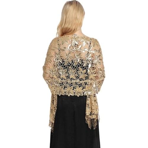Elegant Sequin Glitter Evening Dress Shawl Women Tassel Party Shawls Wraps Bridal Bridesmaid Wedding Scraf Boleros Shrugs Capes