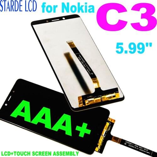 AAA+ 5.99'' LCD for Nokia C3 LCD Display Touch Screen Digitizer Glass Panel Assembly Replacement Parts for Nokia C3 Display