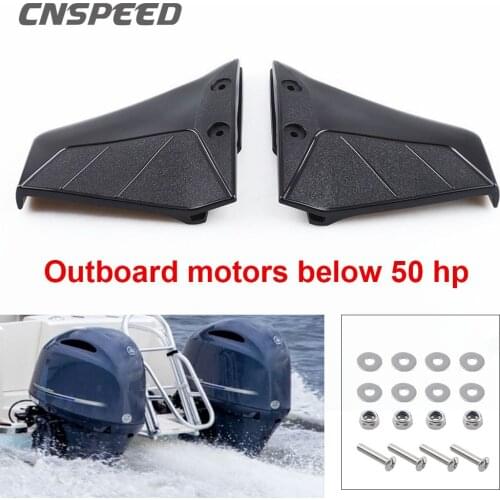 1 Pair Small Hydrofoil Boat Motor Stabiliser Enigne Components for 4-50HP Outboard with Bolt Nut ABS Black Boat Parts