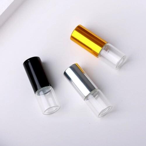 100pcs/lot 2ml Essential Oil Bottle Roller Ball perfume sample bottle Glass Roll On Durable Cosmetic Containers