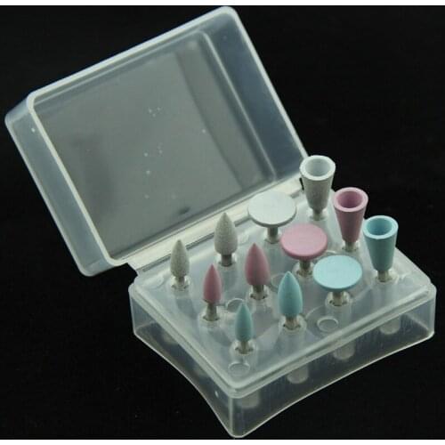 12 Pieces Dental Polishing Tools Silicon RA Polishing Burs for Ceramics / Natural Teeth Polish and Finish
