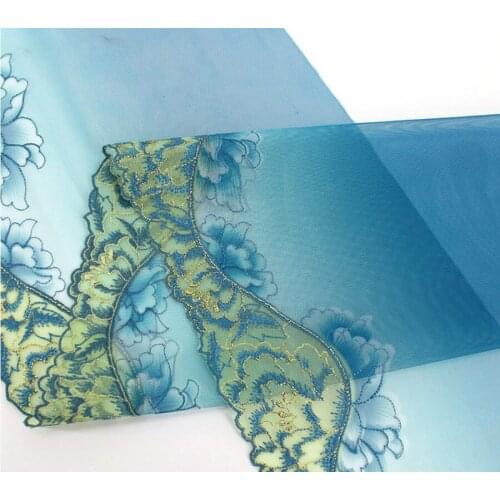 2 Colors 2 Yards Lace Trim Floral Embroidered Scalloped Tulle Lace 8.85 Inches Wide High Quality