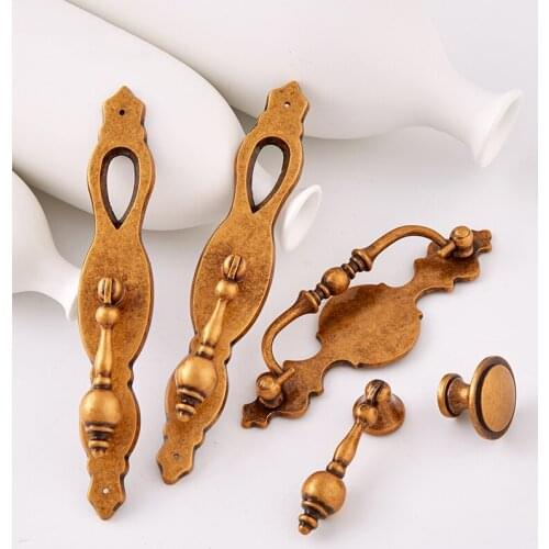 High Quality 2PCS European Solid Brass Kitchen Cabinet Door Handles Cupboard Wardrobe Drawer Wine Cabinet Pulls Handles & Knobs