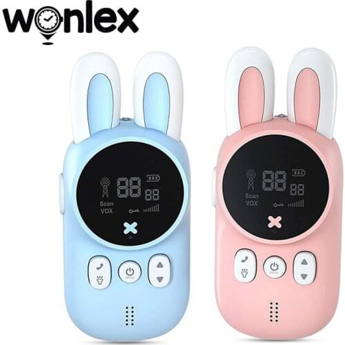 Wonlex Smart Watch Baby 2 Pack Walkie Talkie Two-Way Wireless Radios 3km Long Range Kids Intercom Walkie-Talkie Torch Toy Gifts