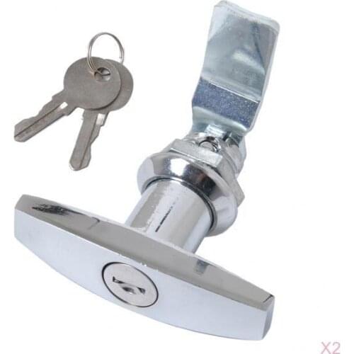2X Secure Garage Door Opener T Handle Lock With 4 Keys For Caravans