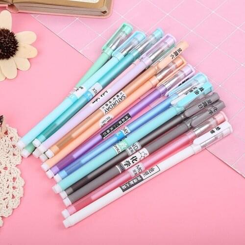 30 PCs Creative Week Subject Gel Pen Fun with Text Student Exam Black Ball Pen Cute Learning Stationery Wholesale